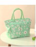 Daisy Print Insulated Lunch Bag with Zip Closure and Outside Pockets